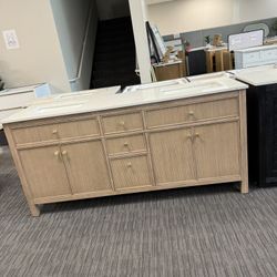 72” Bathroom Vanity In White Oak Color 