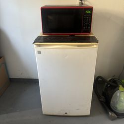 mini fridge + microwave 