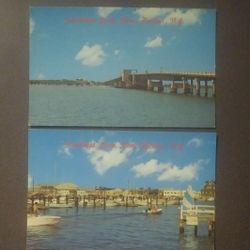 Greetings From Stone Harbor New Jersey N.J. Municipal Marina Ocean Drive Highway Bridge Mirro-krome 1960's Unused Post Card Postcard Lot Vintage 