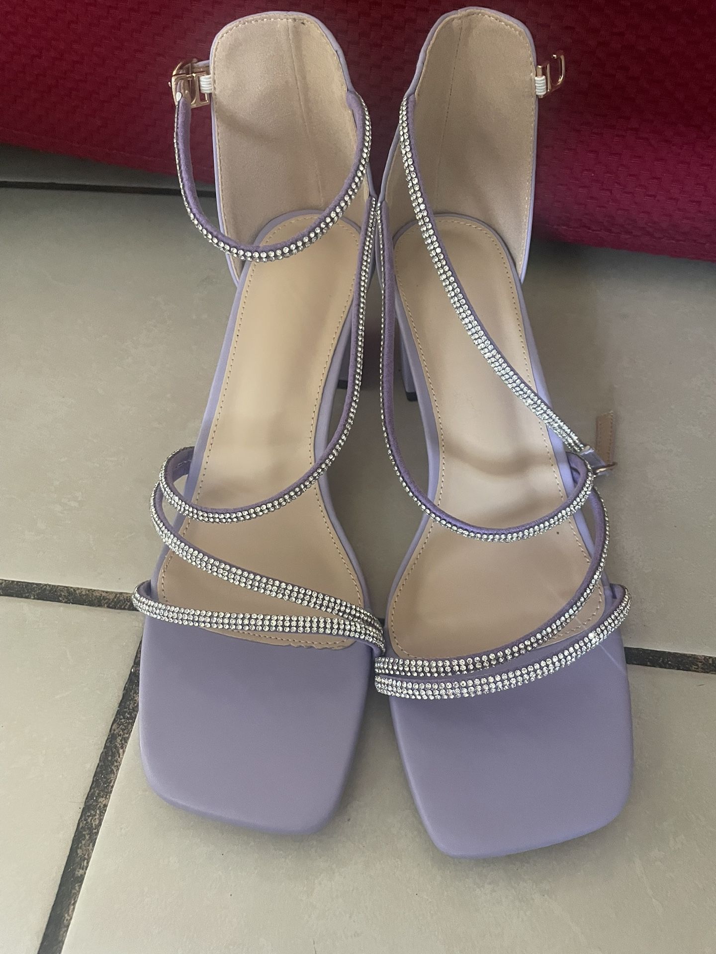 Lavender Rhinestone Heels