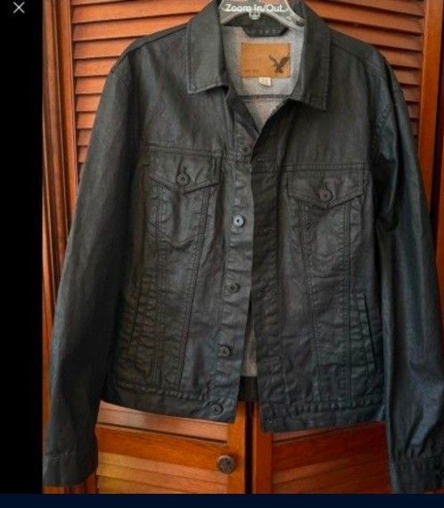 Men's American Eagle XL Coated Denim Jacket Trucker
