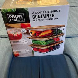 Two Compartment Glass Containers