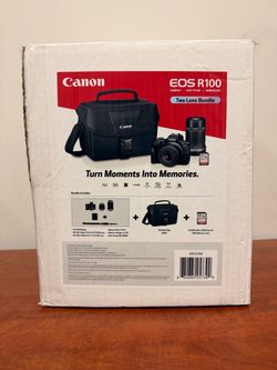 Canon EOS R100 24.1MP Mirrorless Camera 2 Lens Bundle New in Box *See Details*