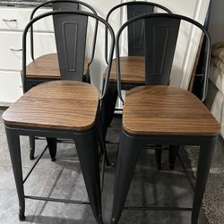 Bar Stools 24” Tall Seat (Set Of 4)