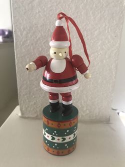 Wood Christmas Santa Claus tree decor