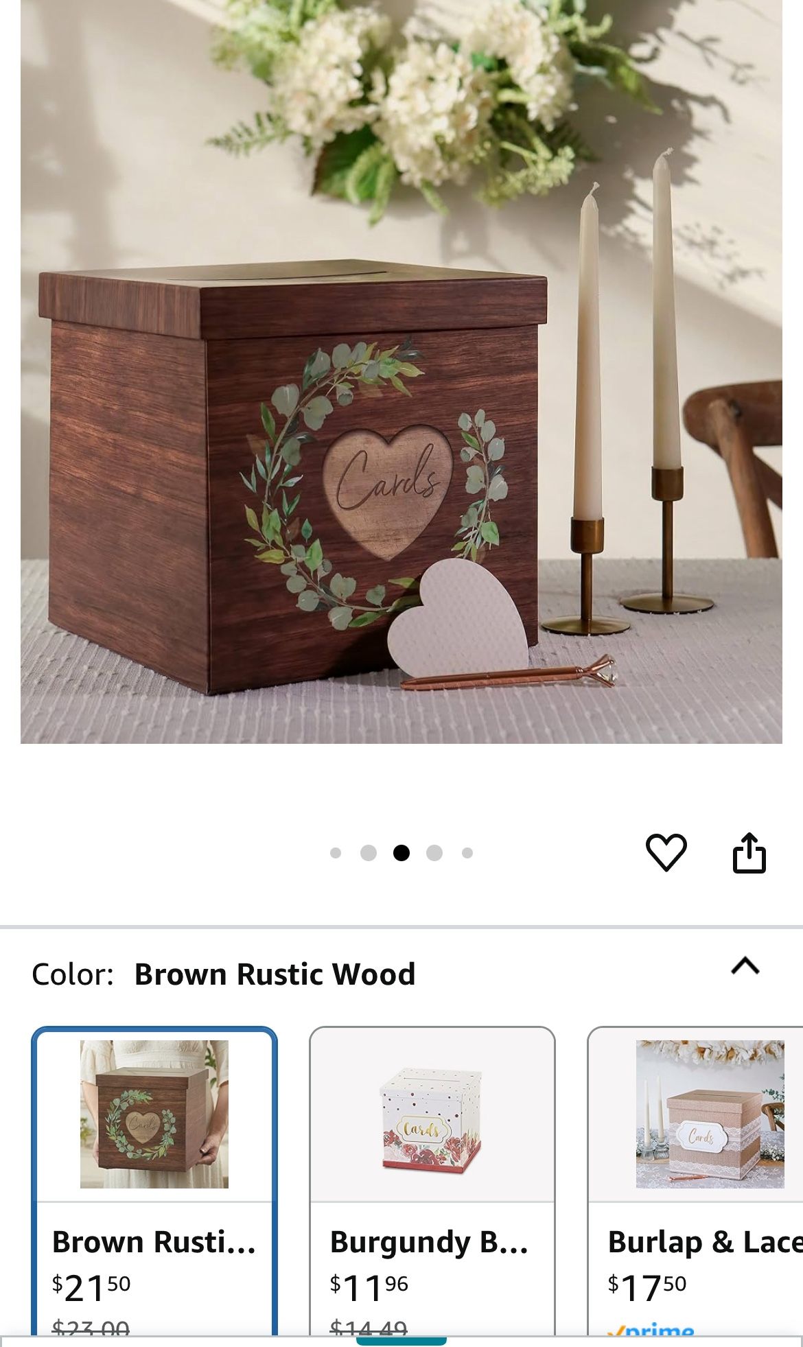 Rustic Wood Card Box