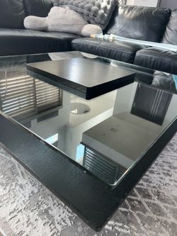 Coffee table (modern glass one)- 39.5” x 39.5”