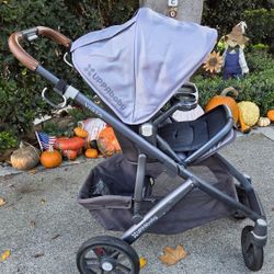 Uppababy Stroller + Piggy Skate Board, Attachments, Car Adapter, + Free Extra Uppbaby Luxe Stroller