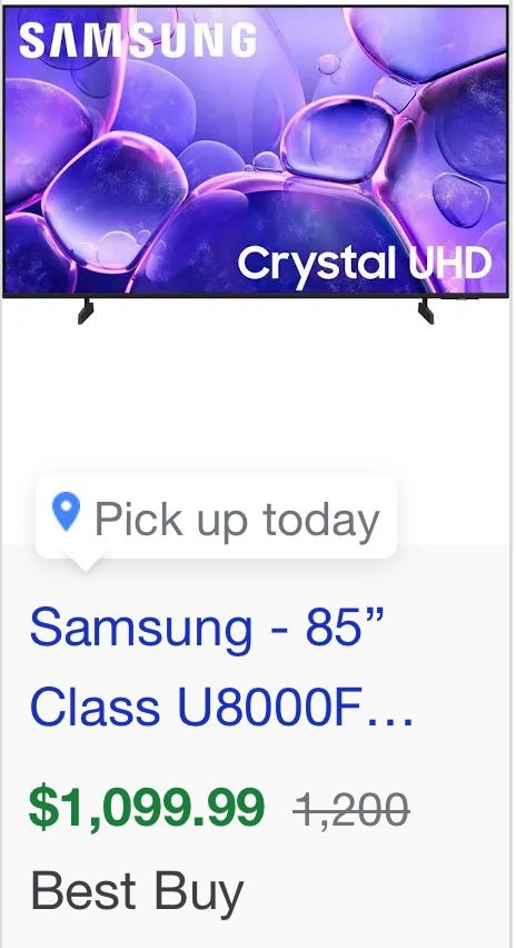 85” Samsung U8000F 2025