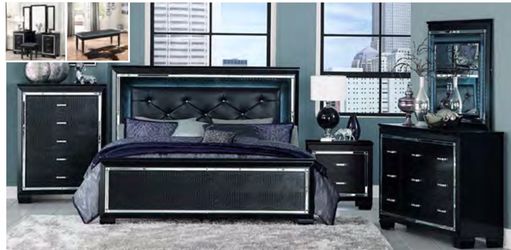 Black Bed Set LED - Queen bed frame $599 King $699