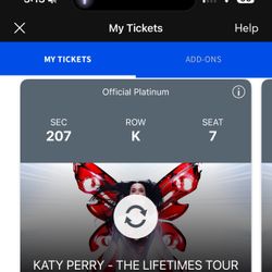 Katy Perry Platinum Seats Tickets