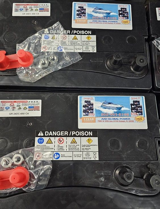 New battery from the group-24DC, 1-year guarantee 