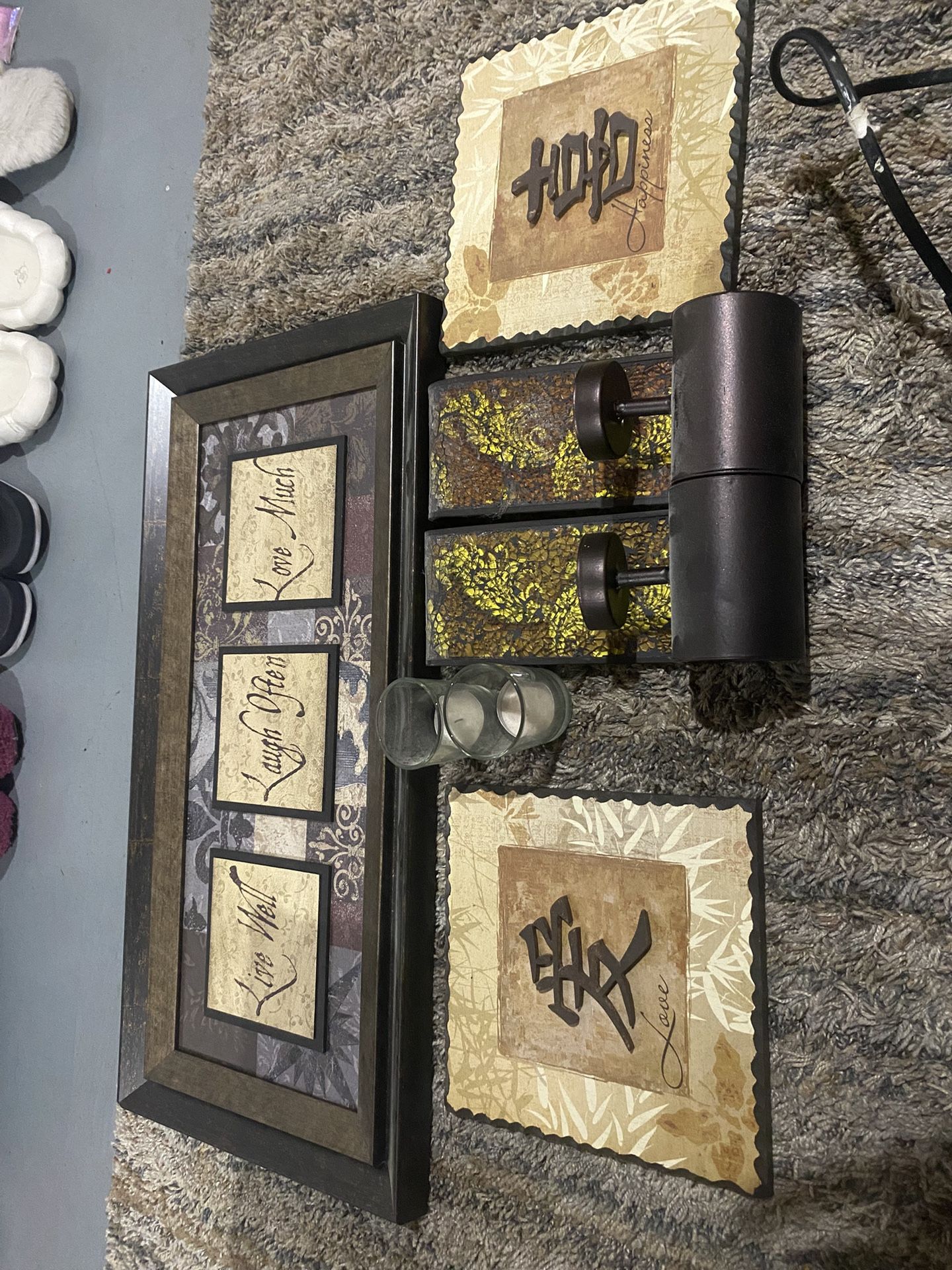 whole wall set with candles and candle holders