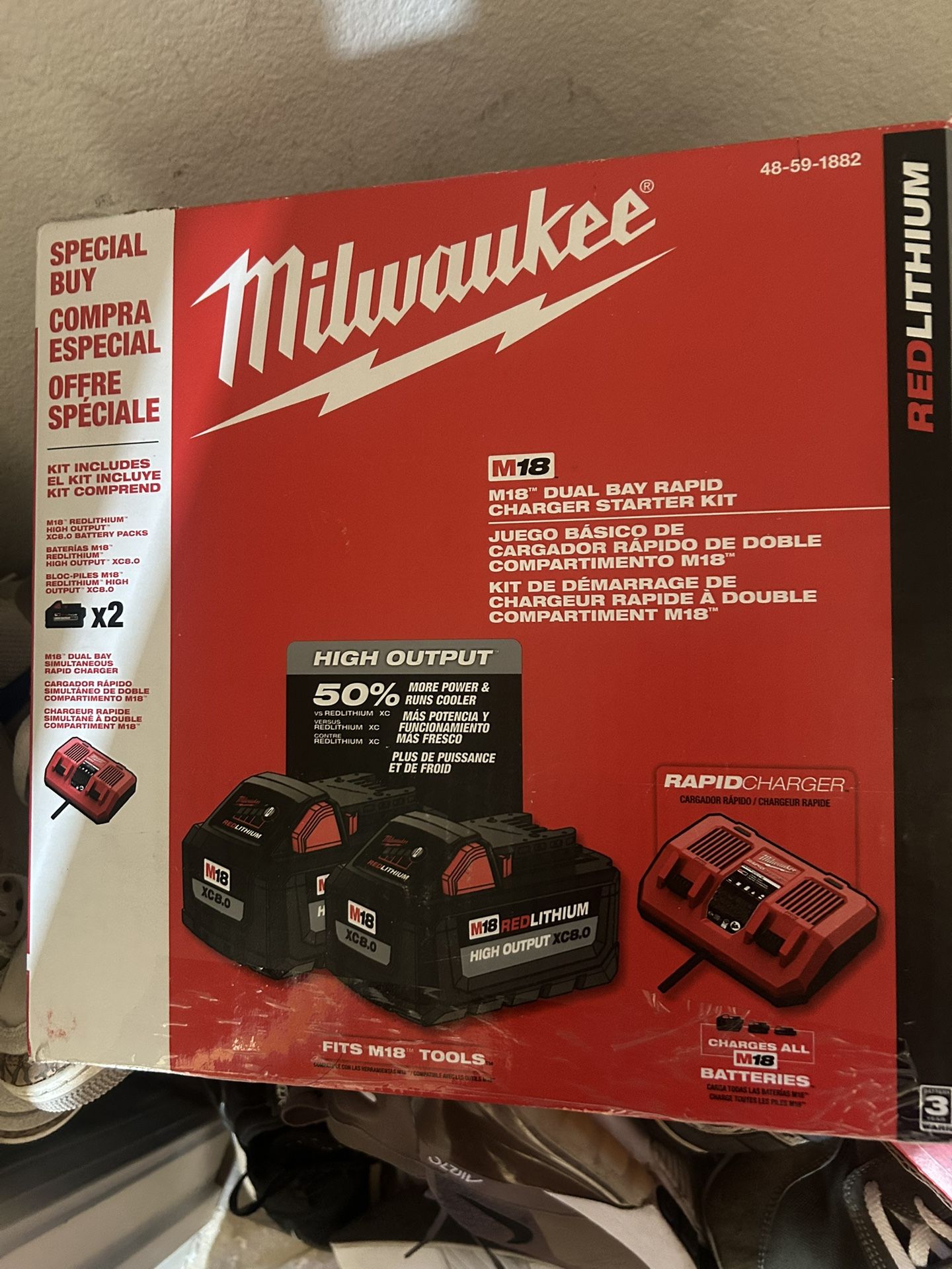 MILWAUKEE M18 DUAL RAPID CHARGER RED LITHIUM