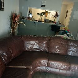 Real Leather sectionall sofa Need Gone By Tomorrow 200 Or Obo