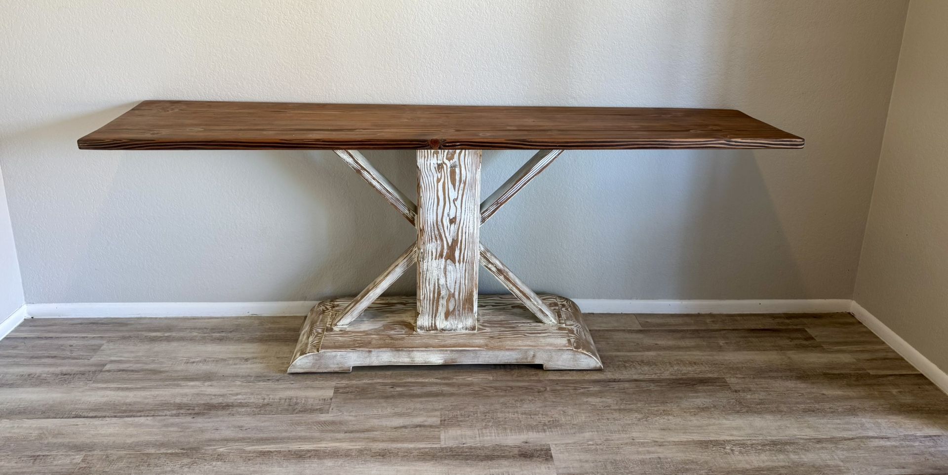 rustic console solid wood