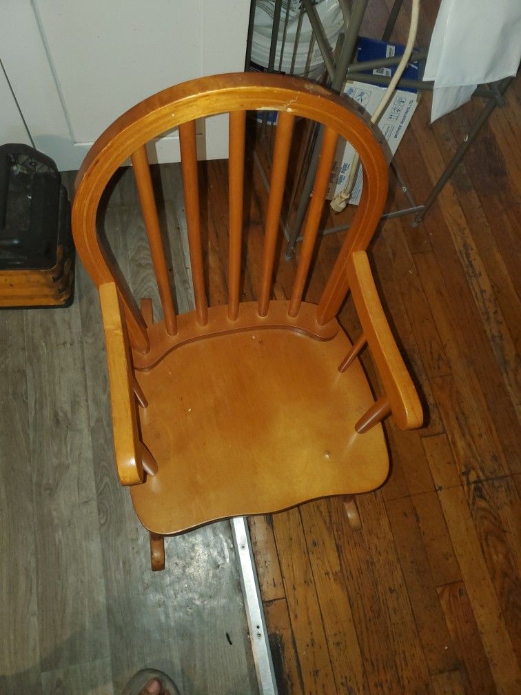 Kids Wooden Rocker Chair