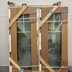 Pella® 250 Series Patio Doors 60x82 frame size actual size of the sliding door is 59 1/2x 81 1/2 comes with sliding screen door and with the handle an