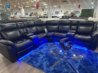 Beautiful Black Sectional With LED Lighting Available In White $1699