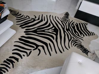 REAL authentic cow hide rug / zebra fur