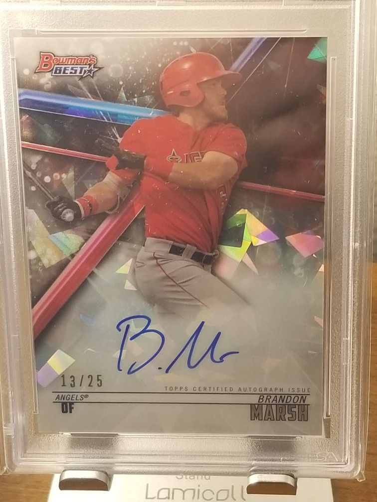 Brandon Marsh Angels Phillies lot of 2 gem mint atomic Refractors number to 25 Auto very hot None On Ebay  PSA and BGS Like Trout And Kobe Investment