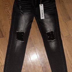 Purple Brand Black Distressed Jeans 