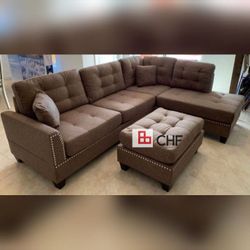 3 Pc Sectional Sofa With Ottoman 
