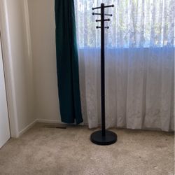 Modern Wood Coat Rack Black