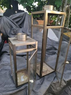 Steel lantern candle holder with door set