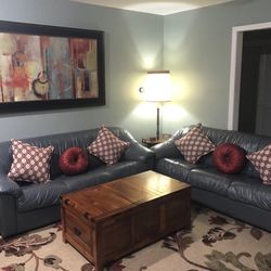 2 Italian leather couches (each 3 seater)