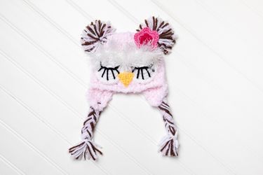 Adorable Handmade Pink Owl Baby Hat