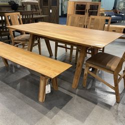 New Dining Table Set With 4 Chairs And Bench