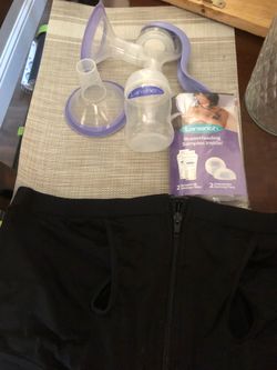 Manual breast pump and nursing bra size XL