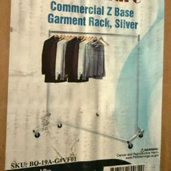 Simple Houseware Commercial Garment Rack Z Base Silver Heavy Duty Clothes Storage