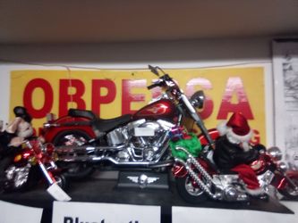 Red Chrome Motorcycle Diecast Model