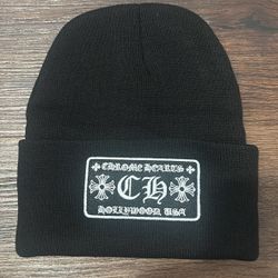 Black Chrome hearts cashmere ch cross logo beanie 