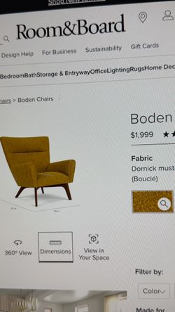 Room & Board Boden Chairs – Mustard Bouclé set of two