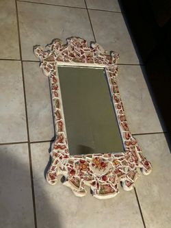 Vintage Mosaic Flower Mirror
