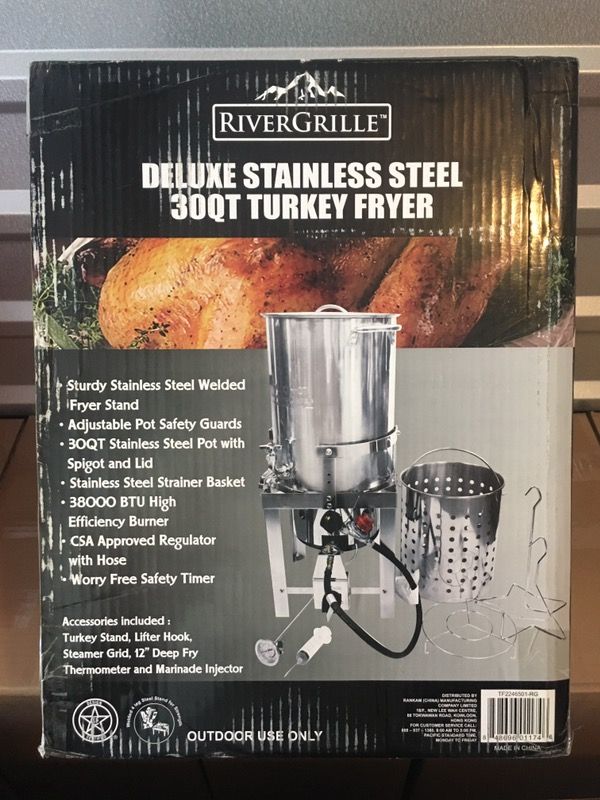 RiverGrille Deluxe 30 Qt. Stainless Steel Turkey Fryer