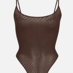 SKIMS Brown Monogram Bodysuit
