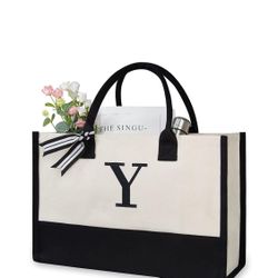 Monogram Initial Tote Bag for Women 