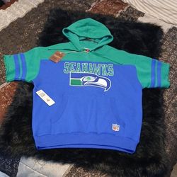 Brand New Mitchell & Ness Seattle Seahawks Half Sleeve Hoodie