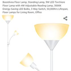 LED ADJUSTABLE/DIMMABLE FLOOR LAMP WHITE $30