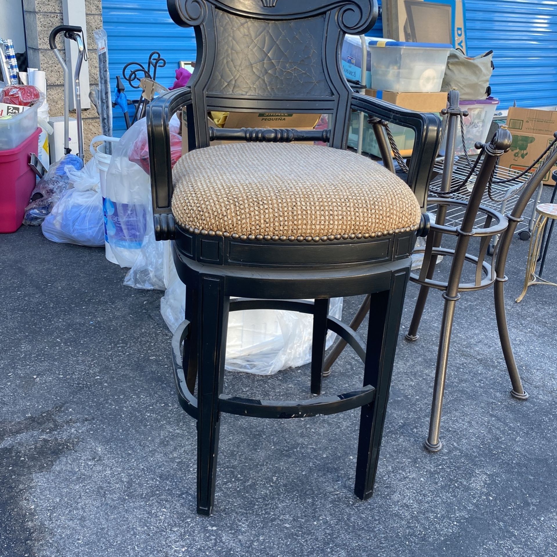 Pair Black Bar Stools BOTH for 40/MUST PICK UP BY TOMORROW for Sale in
