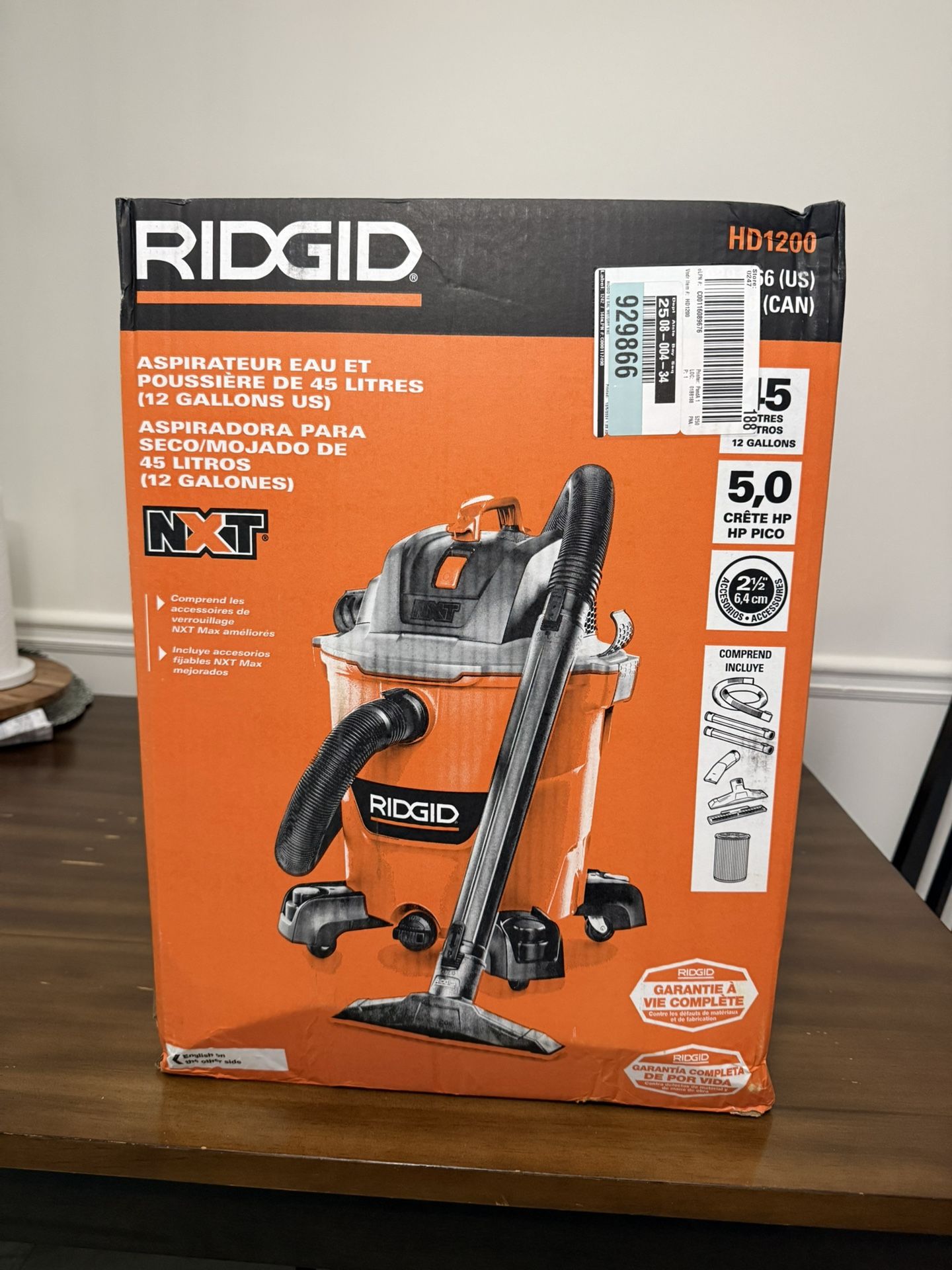 Ridgid 12 Gallon Wet/dry Vacuum