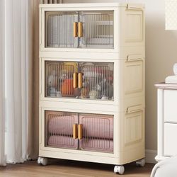 Generic 3 Tier Stackable Plastic Storage Bins with Lids, 18.9" W x 10.6" D x 28.7" H
