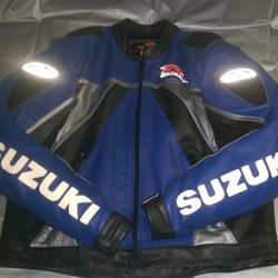 Motorcycle Jacket - Suzuki - GSXR - Racing - Leather CE Armor