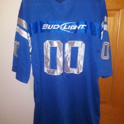 MENS XL BUD LIGHT JERSEY WITH SEWN ON LETTERS, LOGOS & NUMBERS FROM BUD LIGHT 