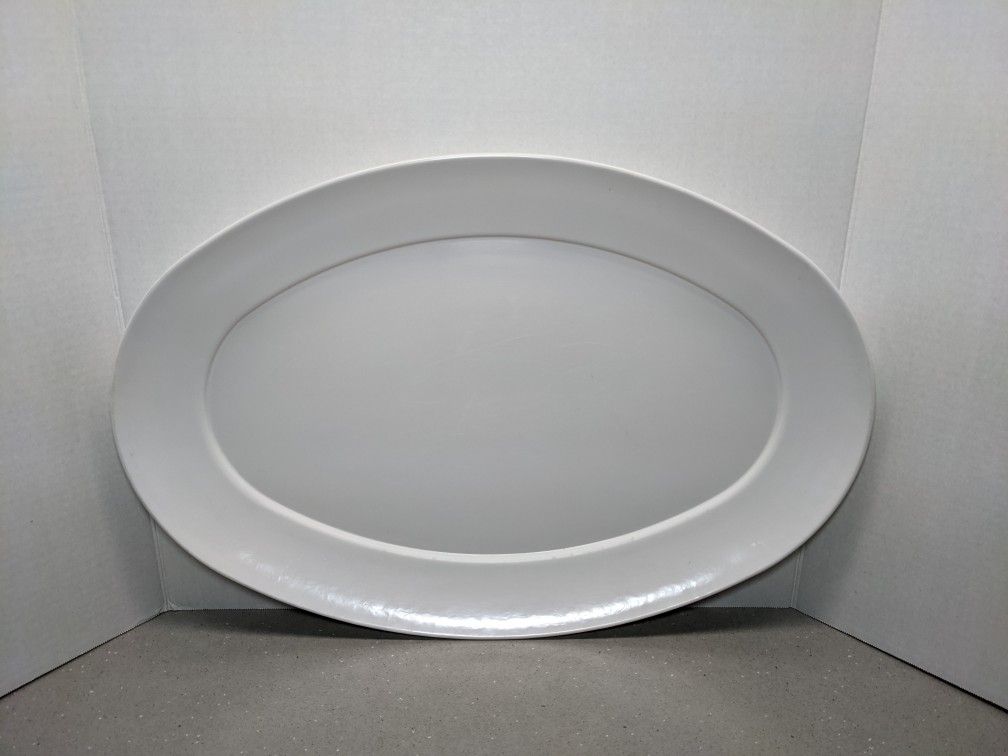 HOLIDAY DINNER PLATTER large plain white Apolloware Melmac serving platter