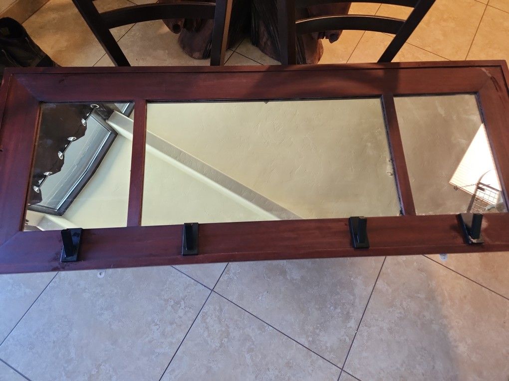 Vintage Mirror/ Coat-hat Rack